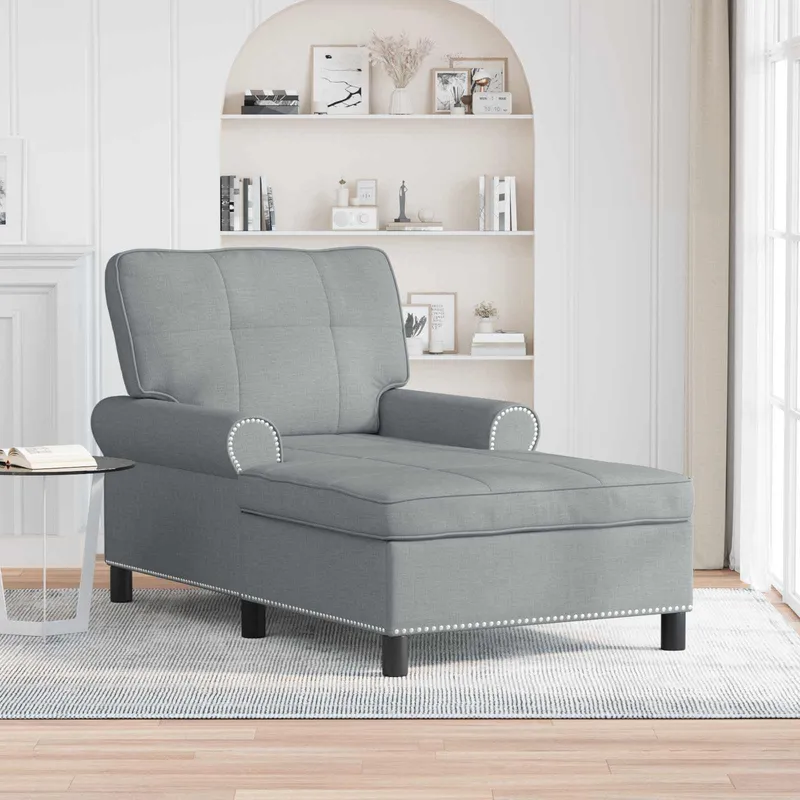 vidaXL Chaise Lounge Ljusgrå tyg 91 x 157 x 91 cm