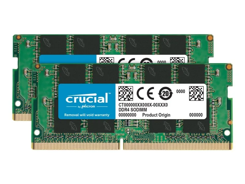 Crucial – DDR4 – sats – 32 GB: 2 x 16 GB – SO DIMM 260-pin – 3200 MHz / PC4-25600 – CL22 – 1.2 V – ej buffrad – icke ECC