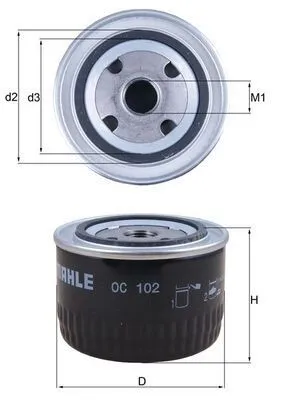 Oljefilter MAHLE OC 102