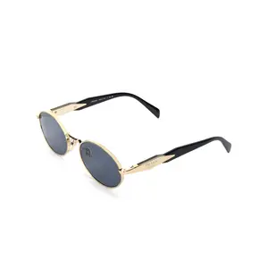 Prada Bokstavsdekor Ovala Solglasögon Dam Solglasögon Guld PR65ZSZVN09T Basic Packaging-Eyeglass Case+Box,55,Gold