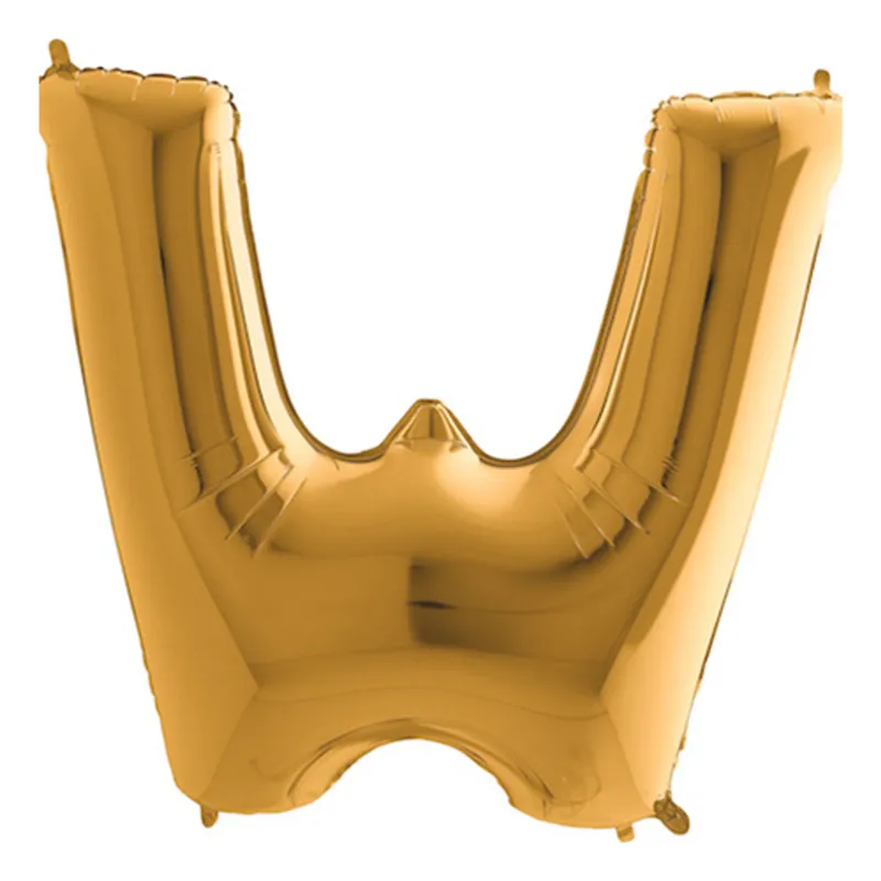 Bokstavsballong Guld Metallic - Bokstav W