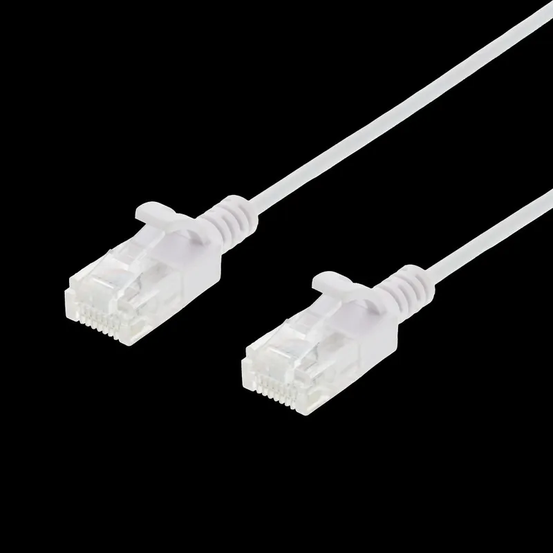 DELTACO Ultra Slim U/UTP Cat.6 patchkabel, 2.6mm, 0,5m, vit