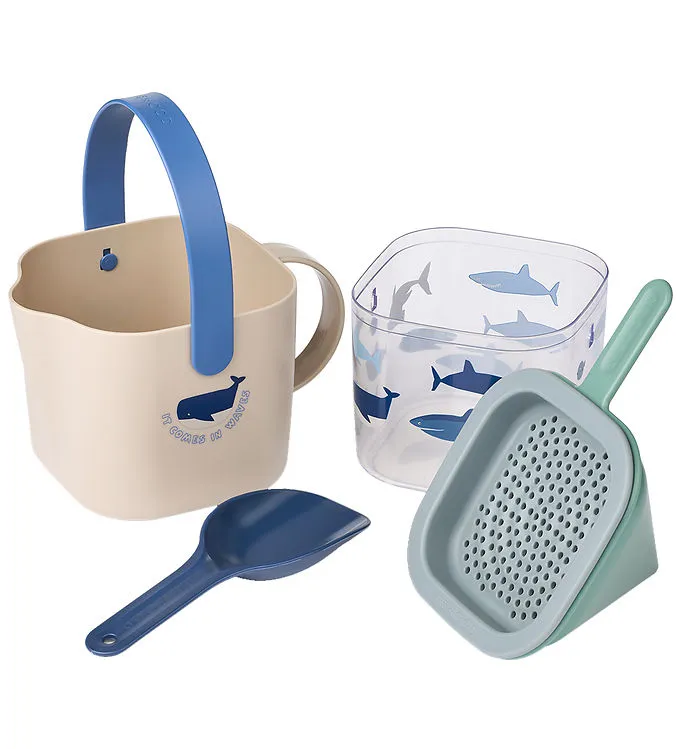 Liewood Strandset – 5 Delar – Roald – Shark/Dove Blue