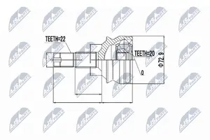 Ledsats, drivaxel NTY NPZ-FT-002
