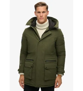 Superdry för män. M5011909A Quiltad parkas City grön (S), Casual, Återvunnen polyester, Hållbar