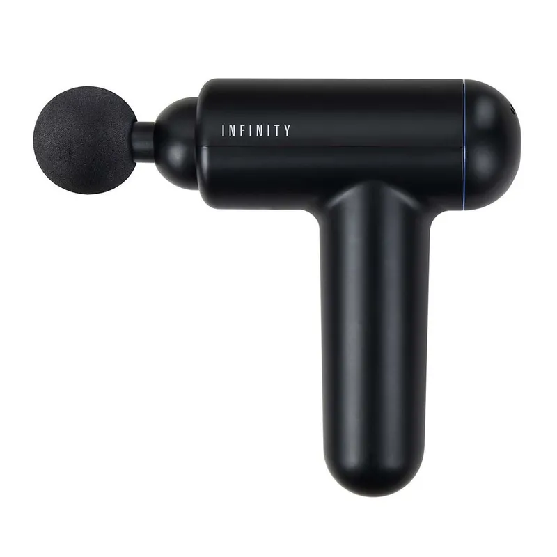Uppladdningsbar massagepistol, 4 huvuden, 6 hastigheter, svart