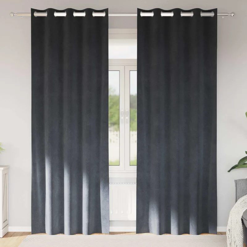 vidaXL Gardiner 2 st Ljusgrå 140 x 245 cm Sammet