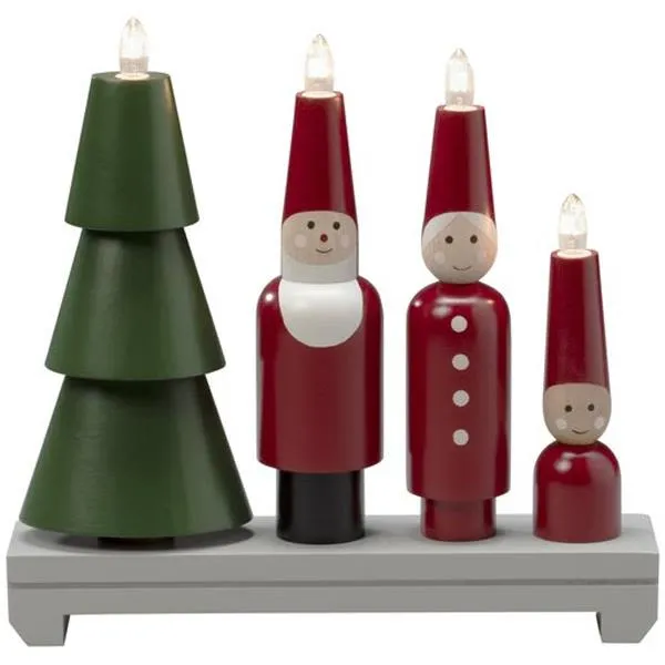Konstsmide – Adventsljusstake Tomte – Adventsljusstake – Röd/grön