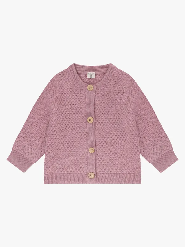 CeLaVi Stickad Kofta Merinoull, Lilas Melange, 60