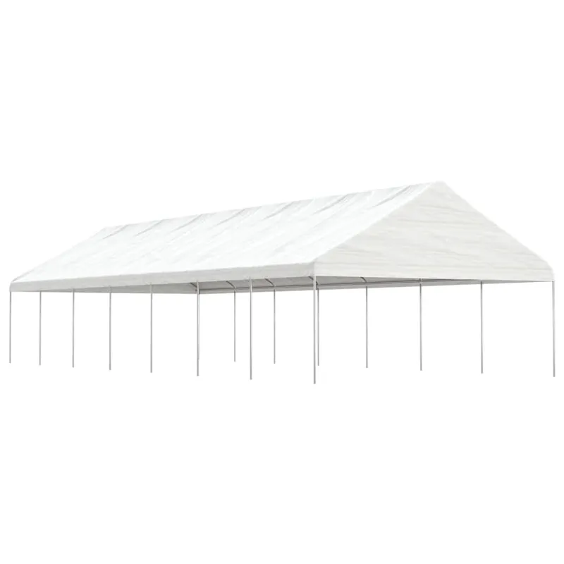vidaXL Paviljong med tak vit 15,61×5,88×3,75 m polyeten