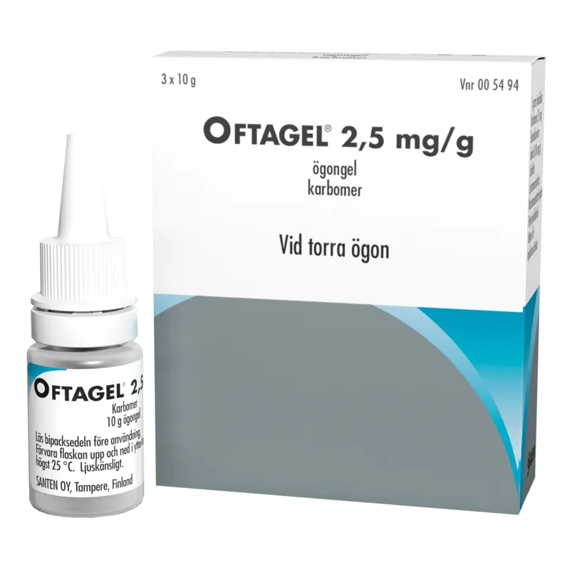 Santen Oftagel, ögongel 2,5 mg/g 3 x 10 gr