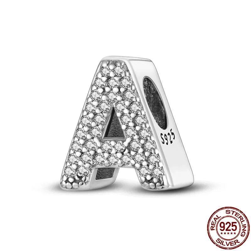 Silver 925 Charms Original Fit Original Armcel Silver Classic 26 Letters Beads Diy Charm For Dame Smykker