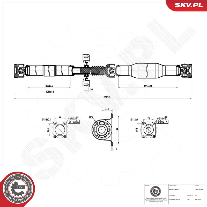 Drivaxel ESEN SKV 76SKV169