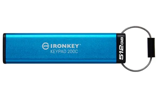 Kingston Ironkey Keypad 200 512gb Usb-c Blå