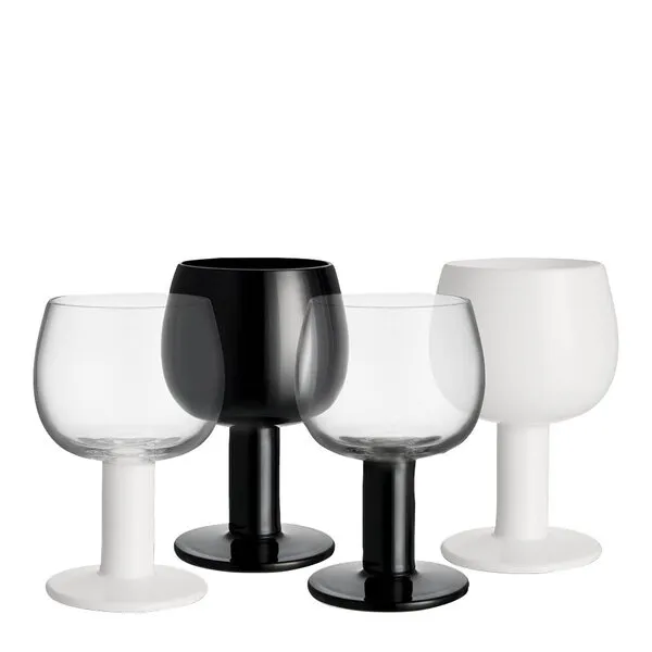 Kosta boda Fars Glas vinglas 40 cl 4-pack, vit/svart