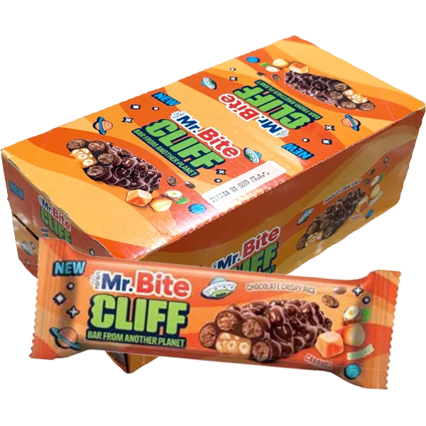 Mr. Bite Cliff Karamell/Hasselnöt Storpack – 24 x 35 g