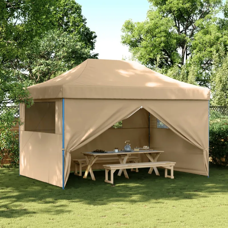 vidaXL Partytält 279 x 410 x 315 cm Taupe Oxford Tyg