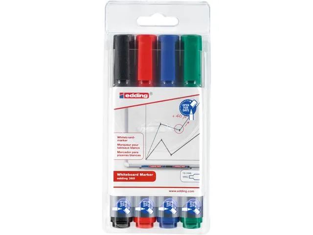 Whiteboardpenna, Edding 360, med 4 olika färger