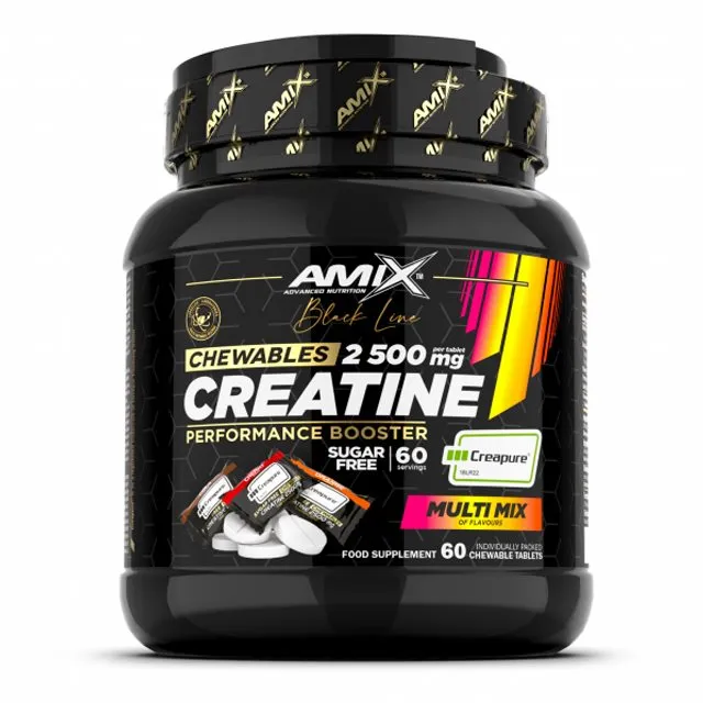 Amix Black Line Creatine 2500mg Chewables Zero Sugar 60 tabletter