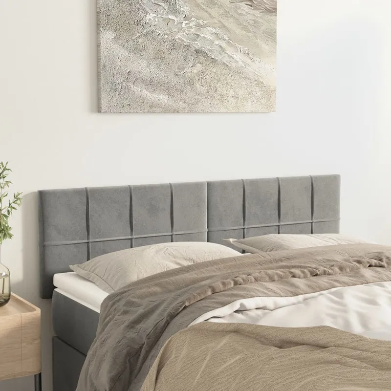 vidaXL Sänggavlar ljusgrå 144x5x78/88 cm sammet (#8982)