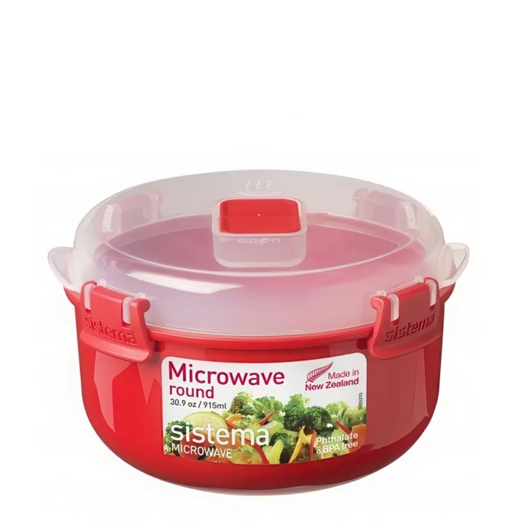Sistema 1113 rund mikrovågsskål 915 ml med ventil, röd