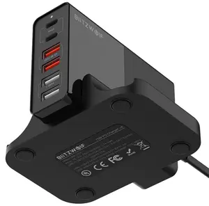 BW-S16 6x USB Laddare QC 3.0, PD3.0, 75W - Svart