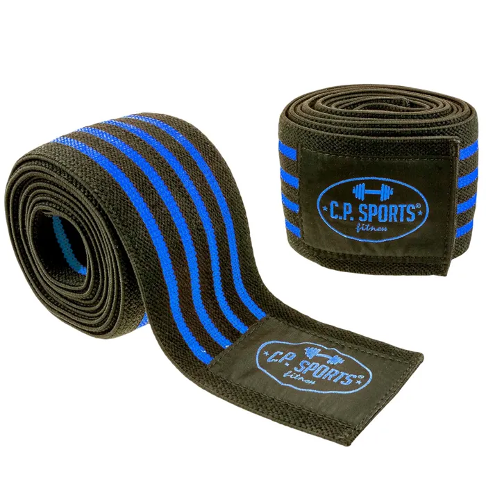 Knee Wraps, black/blue, 2 m