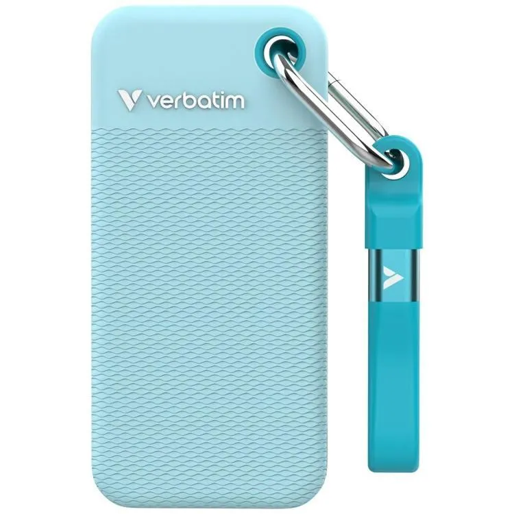 Verbatim Extern hårddisk Pocket SSD 2TB USB-C 3.2 Gen 2 - Svart/Polarblå
