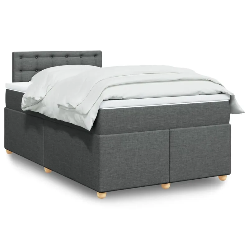vidaXL Ramsäng med madrass mörkgrå 120×190 cm tyg (#8166)
