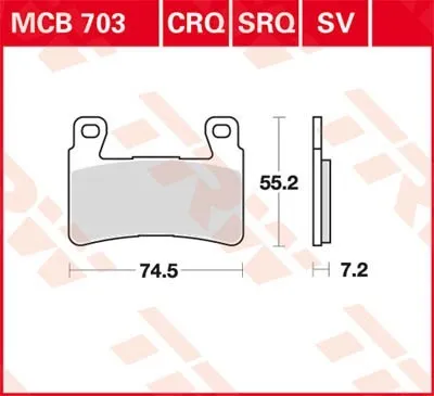 Bromsbelägg TRW MCB703CRQ