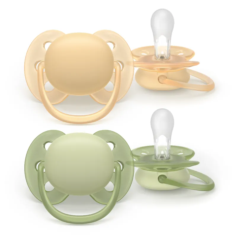 Philips Avent Ultra Soft Napp 6-18m 2-Pack, Beige/Ljusgrön