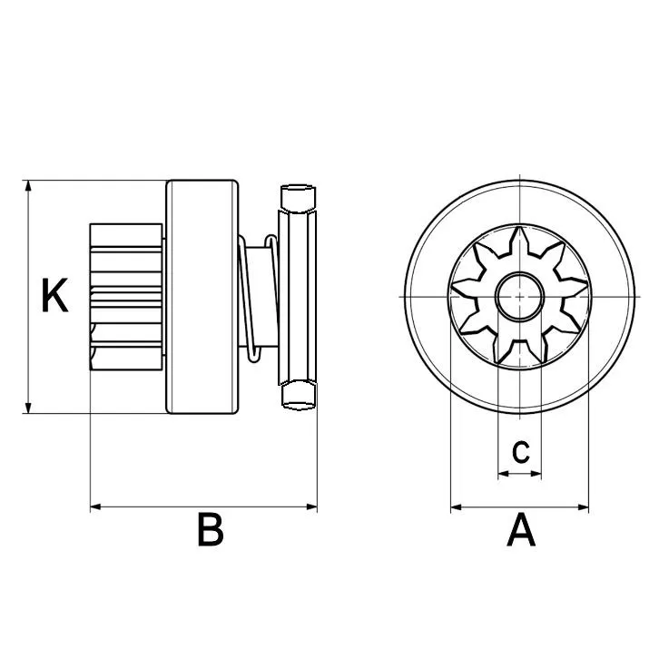 Frihjulsväxel, startmotor HC-Cargo F 032 230 340