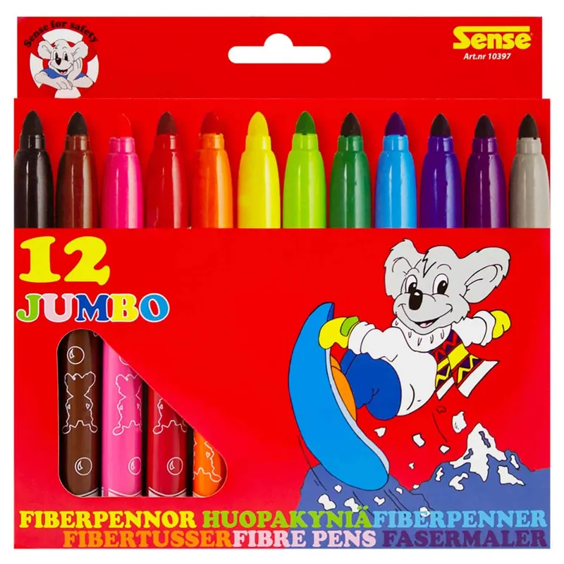 Fiberpennor Jumbo 12-p, Sense
