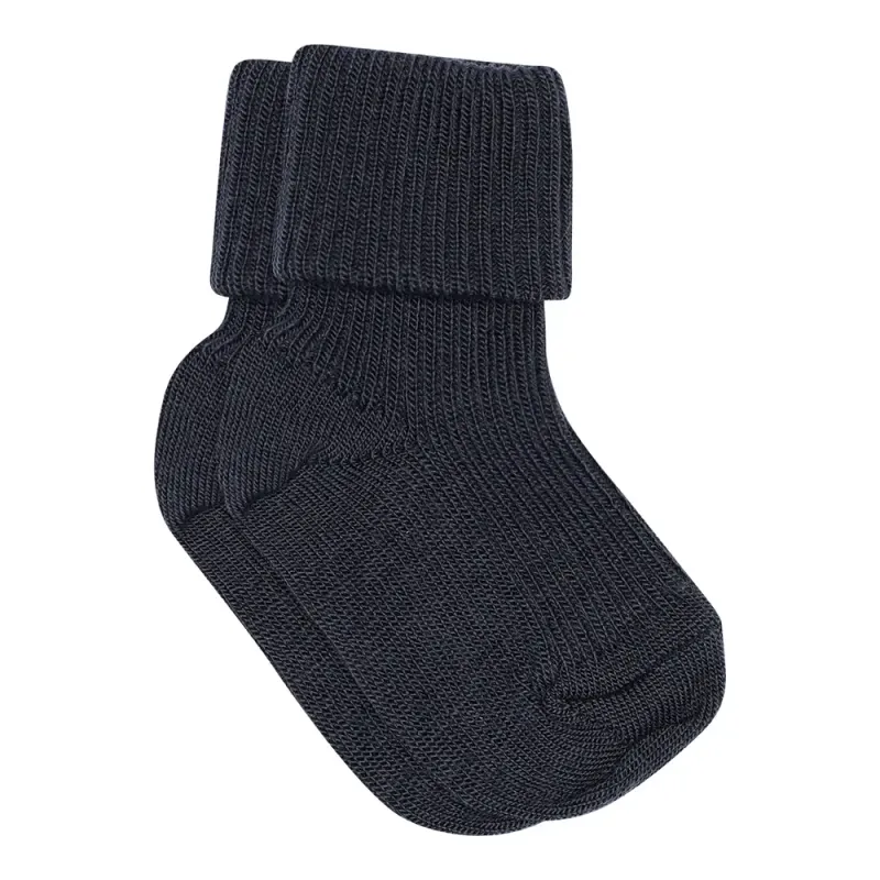 Baby Ankelsockor I Merinoull Med Omvik 15/16 Brown Sienna (#8550)