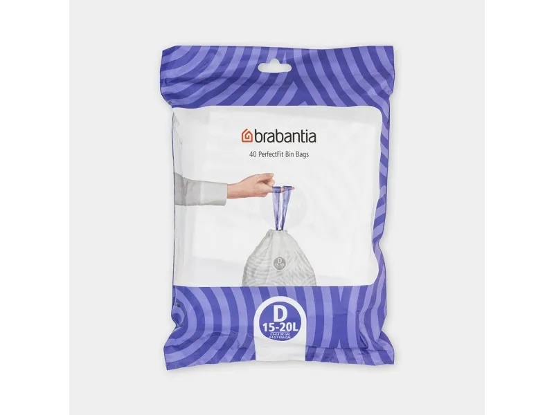 Brabantia PerfectFit avfallspåsar D (40 st påsar per förpackning) 15-20 l