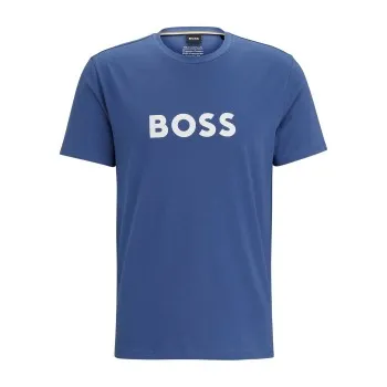 BOSS T Shirt RN Blå bomull Large Herr