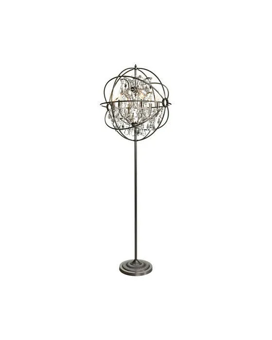 Rome golvlampa natural iron/kristall