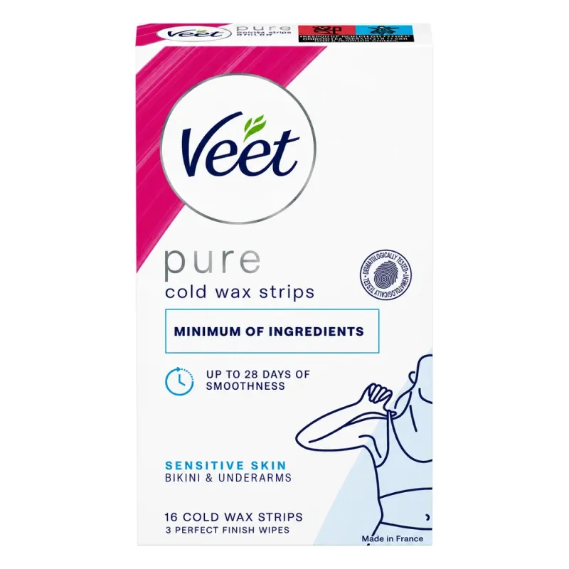Veet Pure Vaxremsor Bikini & Armhåla För Känslig hud 16-pack