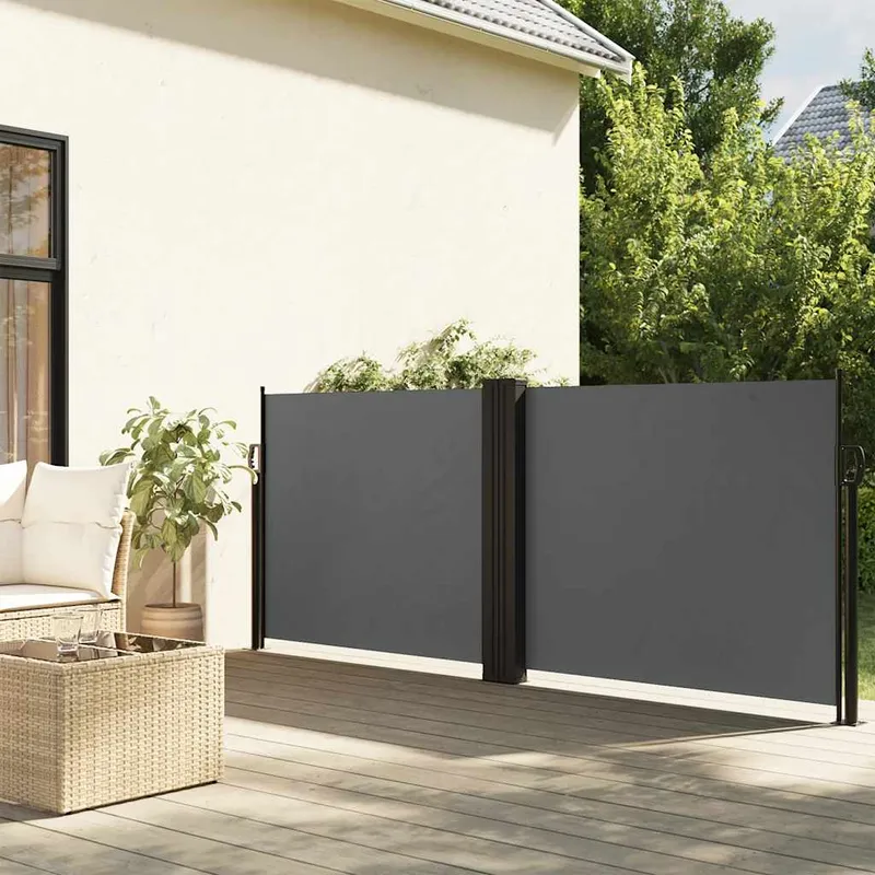 vidaXL Infällbar sidomarkis antracit 100×600 cm
