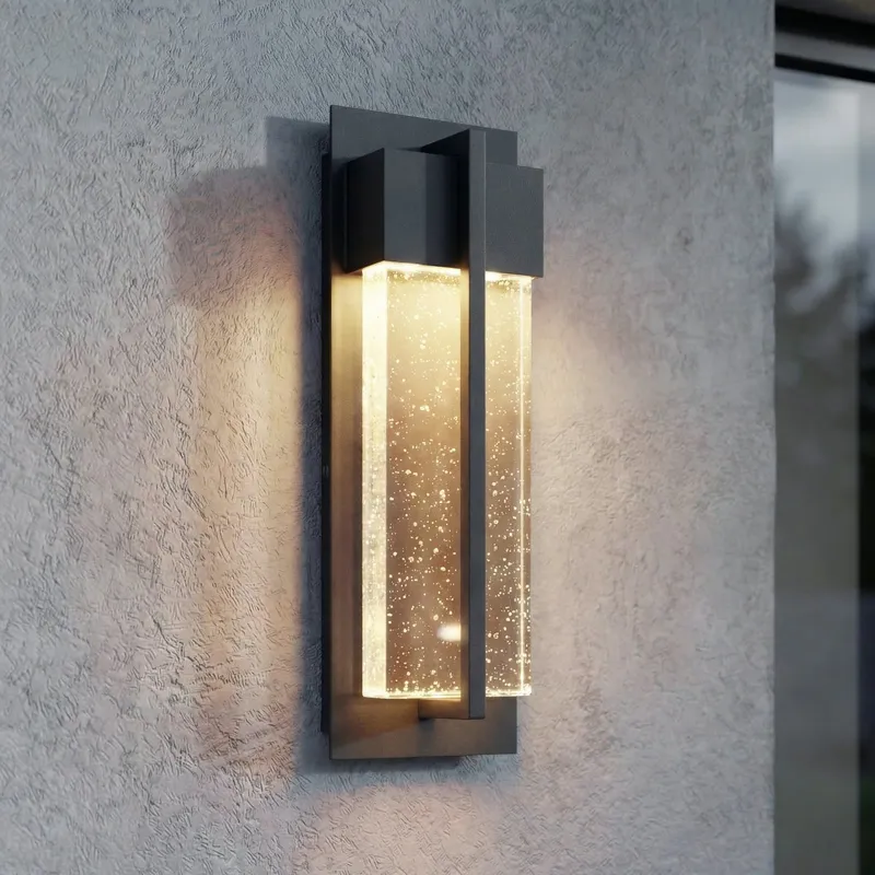 Velune LED-utomhusvägglampa, antracit/klar 35 cm CCT - Lucande - Modern - Aluminium - Vinklad