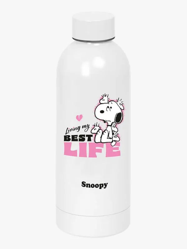 Snobben Stainless Steel Vattenflaska 500ml, Rosa/vit