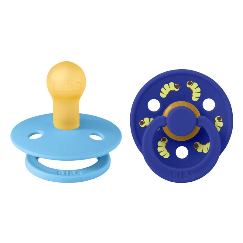 BIBS Studio Colour Napp Caterpillar Mix 2-Pack Latex Stl 1 Rund, Breeze/Sonic