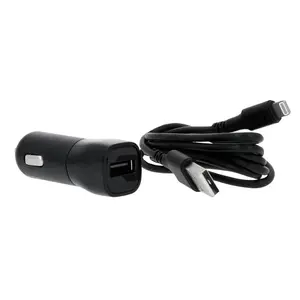 GEAR - Laddare 12-24V 1xUSB 2.4A Svart Lightning Kabel 1m MFI C89