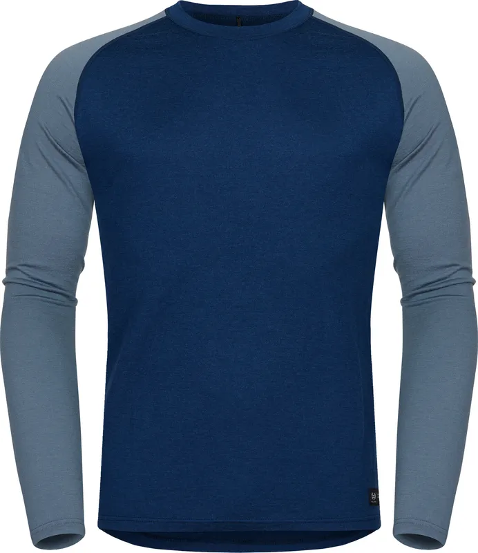 Hellner Men’s Wool Warm Base Layer Long Sleeve Dress Blue/Flint Stone