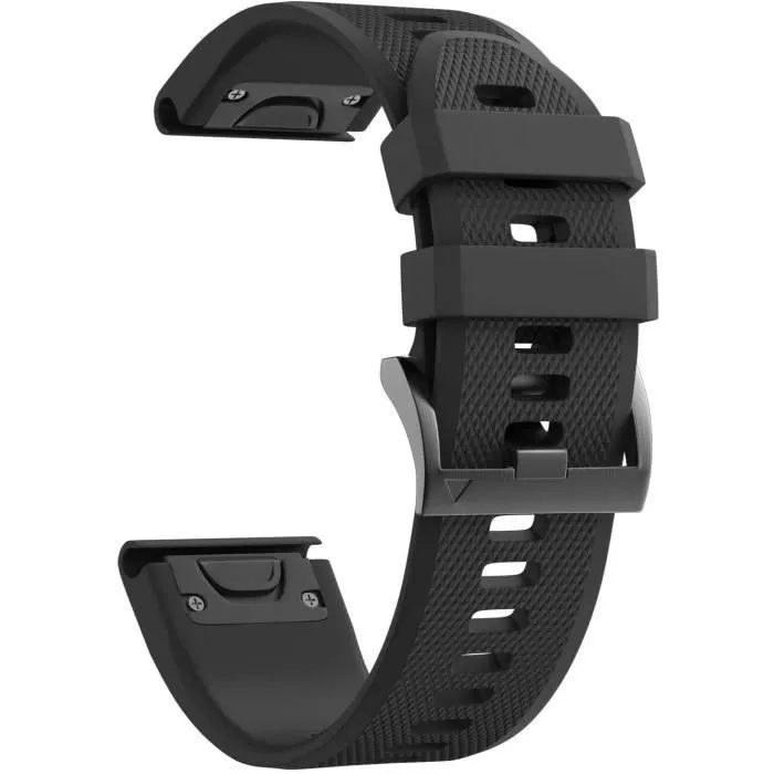 Armband för Garmin MARQ Adventure-Athlete-Aviator-Captain-Commander-Driver-Golfer – Svart silikon 22mm QuickFit Phonillico®