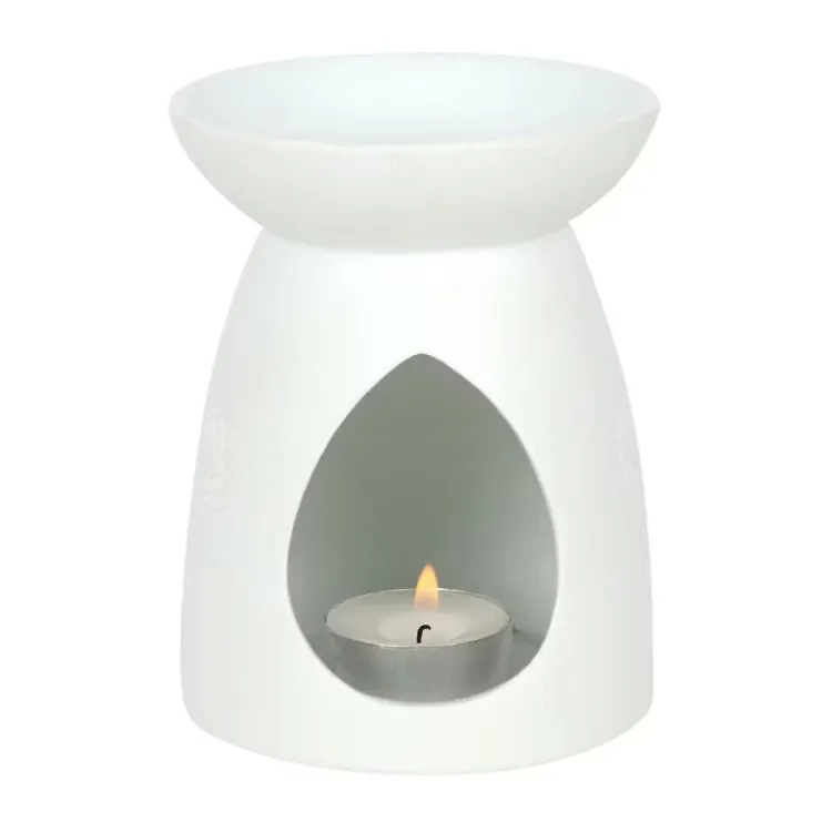Aromalampa motiv Buddah vit 17cm