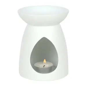 Aromalampa motiv Buddah vit 17cm