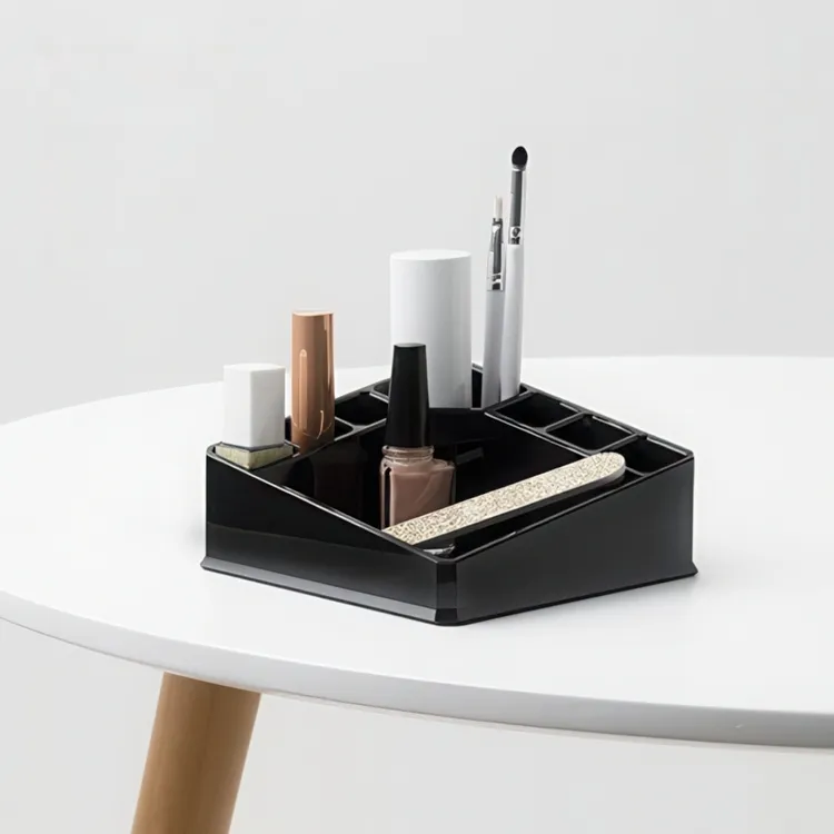 Sminkställ med 8 fack, CONFIGURABLE, 22 x 13 x H 8 cm, Svart