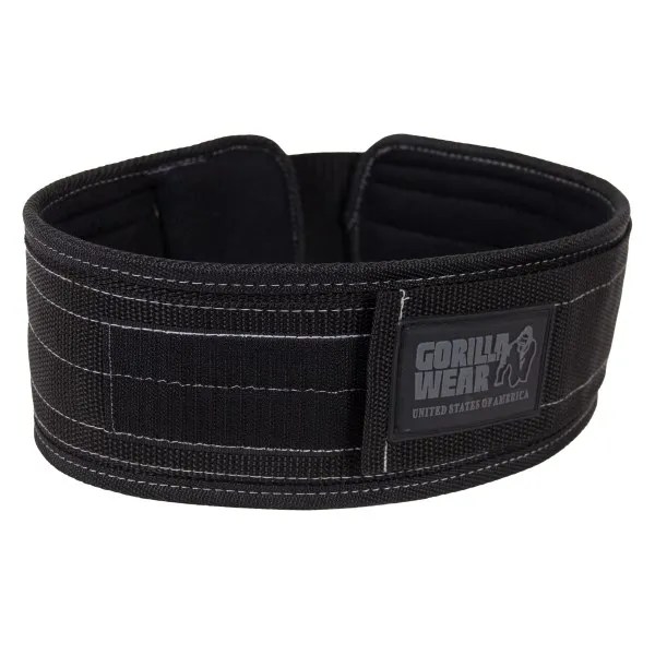 4 Inch Lyftarbälte Nylon Svart - S/M