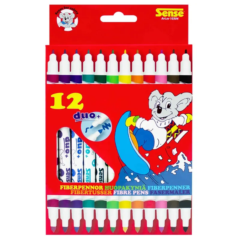 Fiberpennor Dubbelspets 12-Pack